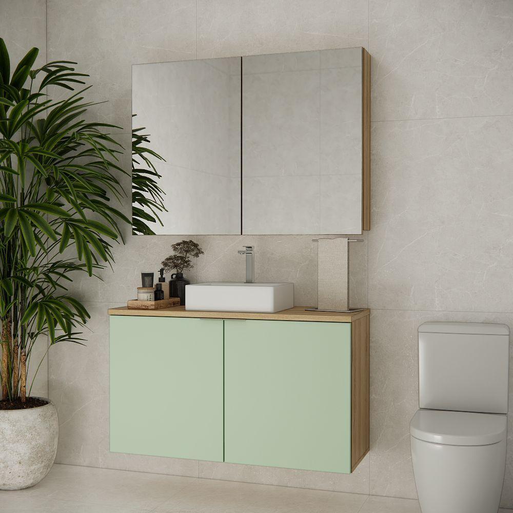 Conjunto Com Cuba Nature 110cm Estilare CNJ4036 Carvalho-verde - 1