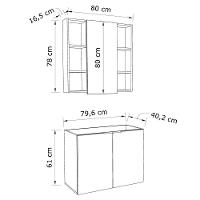 Conjunto De Banheiro Com Cuba Vittare 80cm Estilare CNJ5005 Carvalho-branco - 3