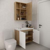 Conjunto De Banheiro Com Cuba Vittare 80cm Estilare CNJ5005 Carvalho-branco - 5