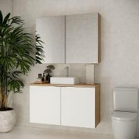 Conjunto Com Cuba Nature 110cm Estilare CNJ4036 Carvalho-branco - 1