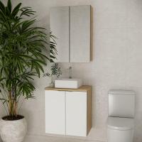 Conjunto De Banheiro Nature 60cm Estilare Cnj4009 Carvalho/branco - 1