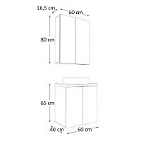 Conjunto De Banheiro Nature 60cm Estilare Cnj4009 Carvalho/branco - 6