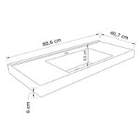 Conjunto De Banheiro Com Cuba Vittare 80cm Estilare CNJ5006 Carvalho-branco Gaveta Direita