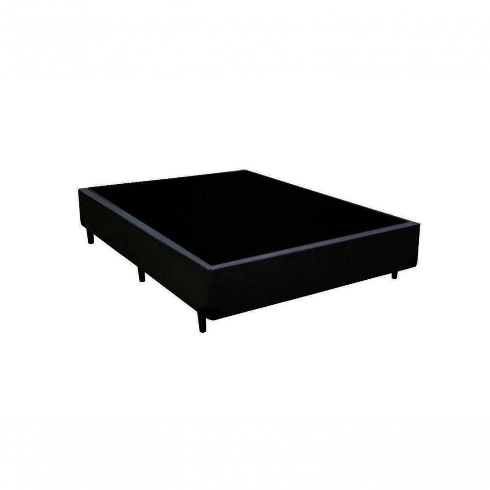 Cama Box Casal Sintético Preto Com Colchão Espuma D33 Marrocos 30cm - 3