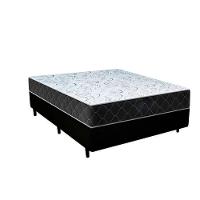 Cama Box Casal Sintético Preto Com Colchão Espuma D33 Marrocos 30cm - 1