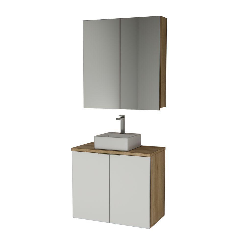 Conjunto Com Cuba Nature 75cm Estilare CNJ4012 Carvalho-branco - 2