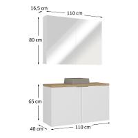 Conjunto Com Cuba Nature 110cm Estilare CNJ4036 Branco-carvalho