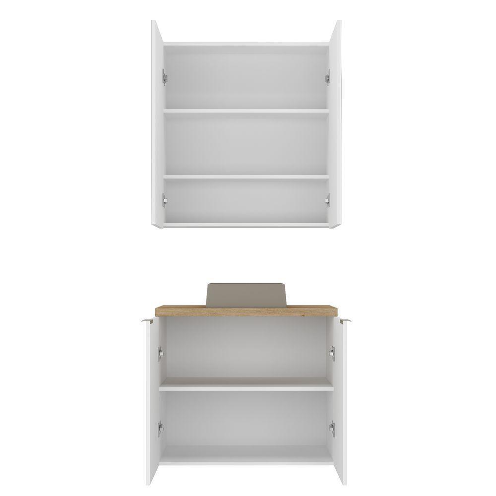 Conjunto Com Cuba Nature 75cm Estilare CNJ4012 Branco-carvalho - 3