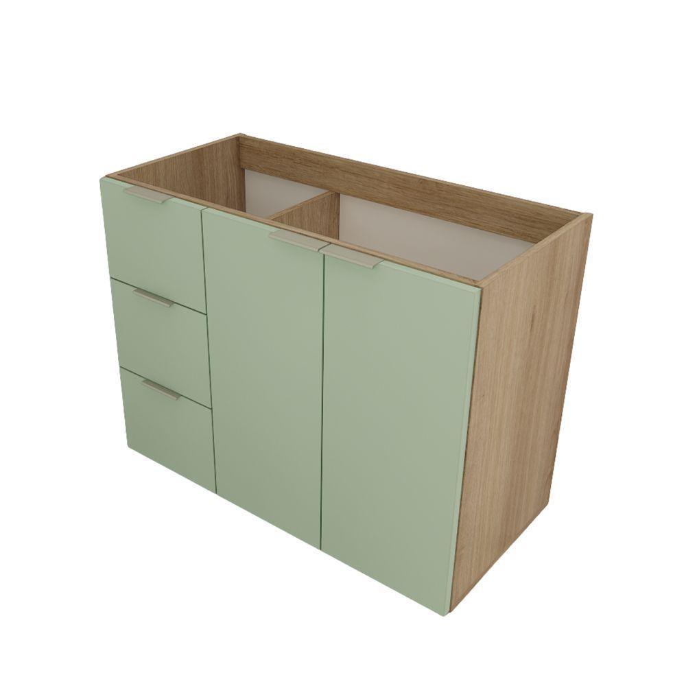 Gabinete De Banheiro Sem Cuba Vittare 79,6cm Estilare GAB5004 Carvalho-verde Gaveta Esquerda - 2