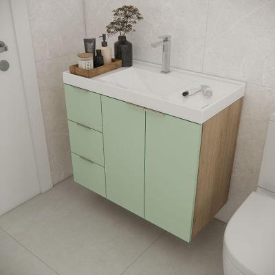 Gabinete De Banheiro Sem Cuba Vittare 79,6cm Estilare GAB5004 Carvalho-verde Gaveta Esquerda