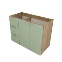 Gabinete De Banheiro Sem Cuba Vittare 79,6cm Estilare GAB5004 Carvalho-verde Gaveta Esquerda - 2