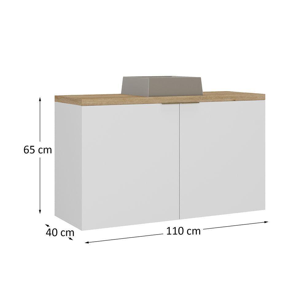 Gabinete Nature 110cm Estilare GAB4035 Branco-carvalho - 4