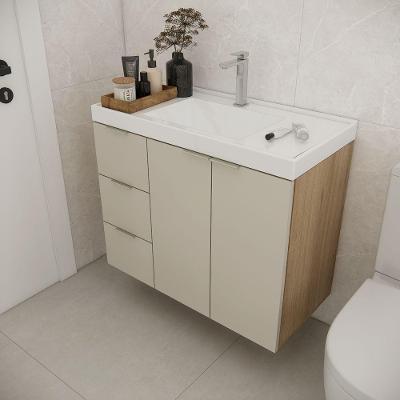 Gabinete De Banheiro Sem Cuba Vittare 79,6cm Estilare GAB5004 Carvalho-nude Gaveta Esquerda