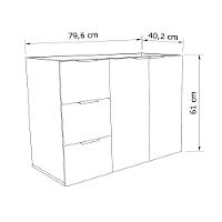 Gabinete De Banheiro Sem Cuba Vittare 79,6cm Estilare GAB5004 Carvalho-nude Gaveta Esquerda - 3