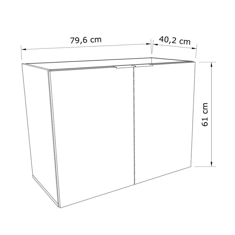 Gabinete De Banheiro Sem Cuba Vittare 79,6cm Estilare GAB5002 Carvalho-nude - 3