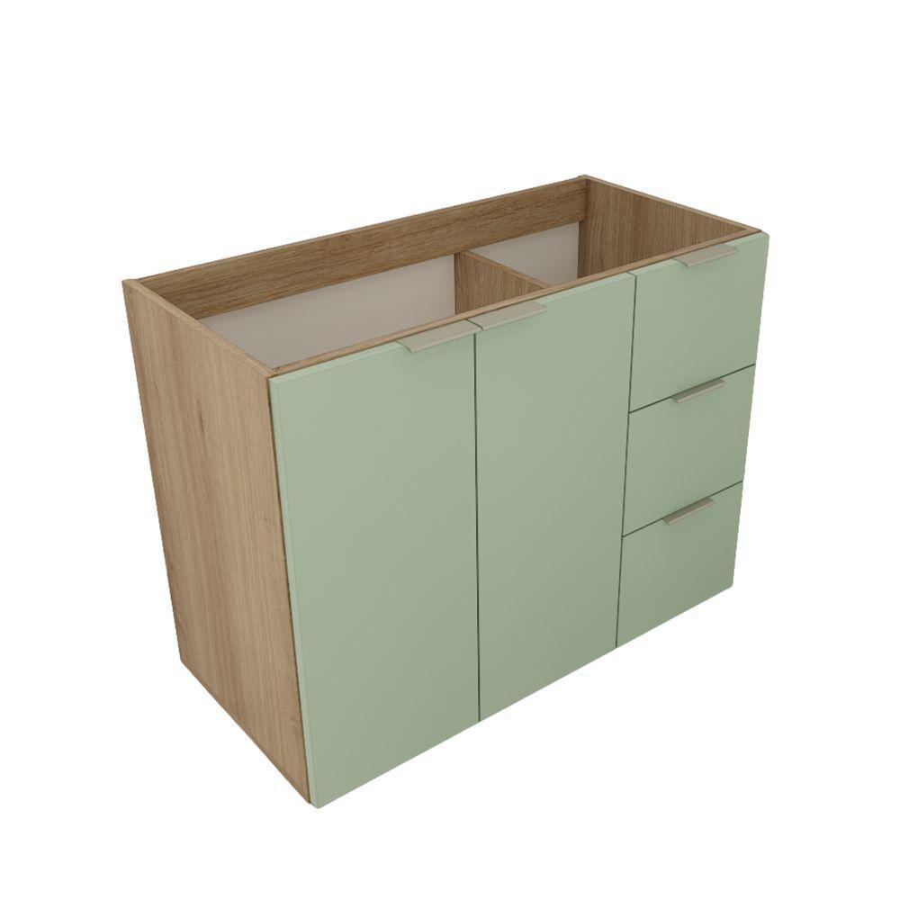 Gabinete De Banheiro Sem Cuba Vittare 79,6cm Estilare GAB5003 Carvalho-verde Gaveta Direita - 2