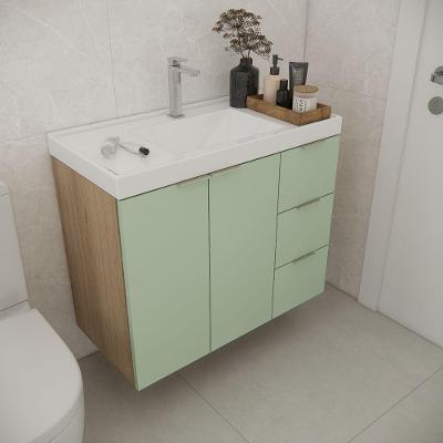 Gabinete De Banheiro Sem Cuba Vittare 79,6cm Estilare GAB5003 Carvalho-verde Gaveta Direita