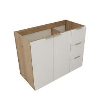 Gabinete De Banheiro Com Cuba Vittare 79,6cm Estilare GAB5003 Carvalho-branco Gaveta Direita - 3