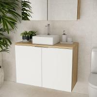 Gabinete Com Cuba Nature 90cm Estilare GAB4032 Carvalho-branco - 1