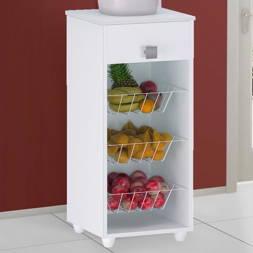 Fruteira 1 Gaveta 35 Cm Monalisa Branco Reajl Moveis Branco - 2