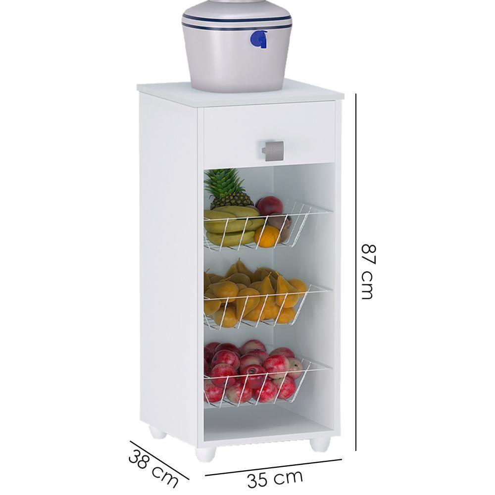 Fruteira 1 Gaveta 35 Cm Monalisa Branco Reajl Moveis Branco - 3