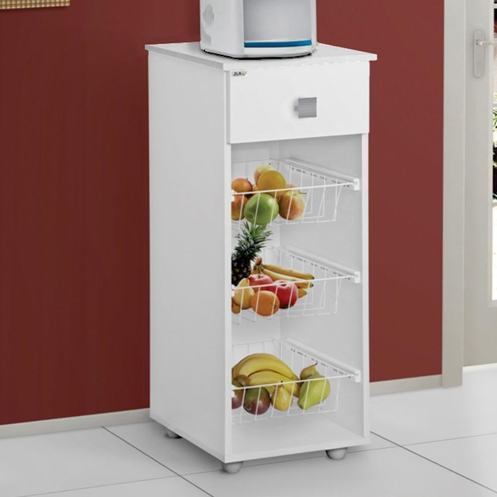 Fruteira 1 Gaveta 35 Cm Monalisa Branco Reajl Moveis Branco - 6