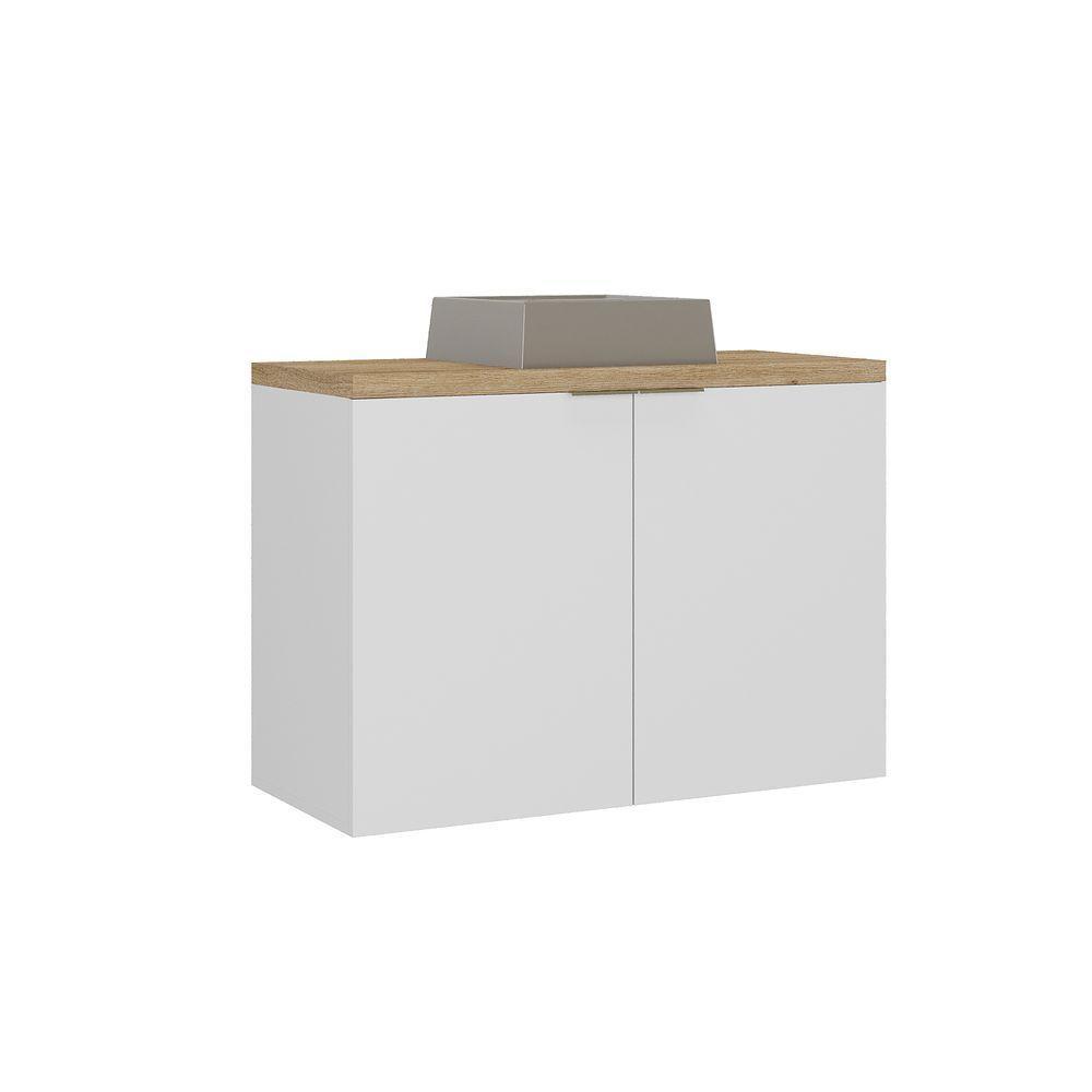 Gabinete Com Cuba Nature 90cm Estilare GAB4032 Branco-carvalho - 2