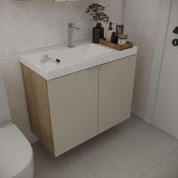 Gabinete De Banheiro Com Cuba Vittare 79,6cm Estilare GAB5002 Carvalho-nude - 1