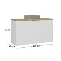 Gabinete Com Cuba Nature 110cm Estilare GAB4035 Branco-carvalho