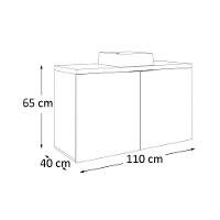 Gabinete Com Cuba Nature 110cm Estilare GAB4035 Carvalho-branco