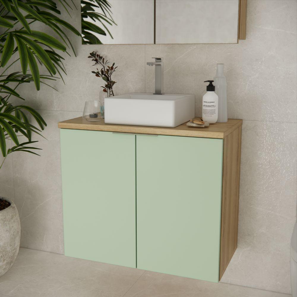 Gabinete Com Cuba Nature 75cm Estilare GAB4011 Carvalho-verde - 1