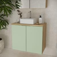 Gabinete Com Cuba Nature 75cm Estilare GAB4011 Carvalho-verde - 1