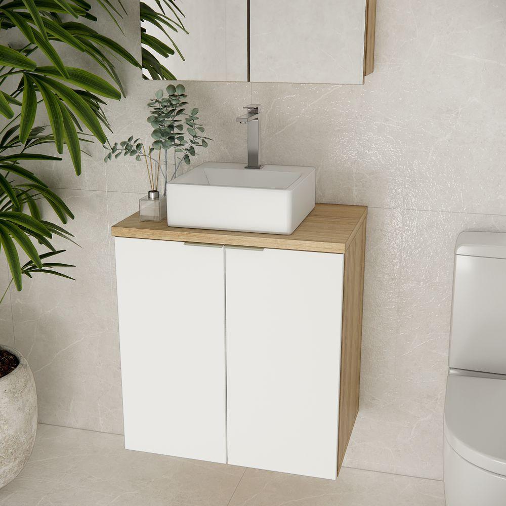 Gabinete C/ Cuba Nature 60cm Estilare Gab4008 Carvalho/branco - 1