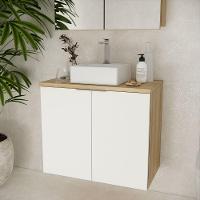 Gabinete Com Cuba Nature 75cm Estilare GAB4011 Carvalho-branco - 1