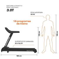 Esteira Profissional Athletic Amazon 3.0t 25km/h Suporta 150kg 18 Programas Academias/condomínios 110V - 5