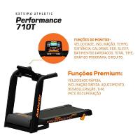Esteira Elétrica Athletic Performance 710t 16km/h 130kg Dobrável Inclinação Eletrônica 25 Programas 220V - 6