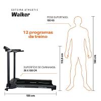Esteira Elétrica Athletic Walker 10km/h 100kg Suportados Compacta Dobrável Silenciosa E Econômica Bivolt