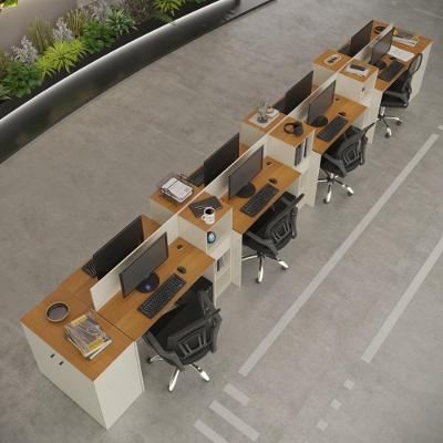 Estação De Trabalho 8 Lugares Tech Office 8 Mesas 6 Armários - Off White E Cedro Off White E Cedro