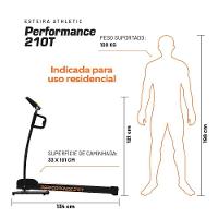 Esteira Elétrica Athletic Performance 210t 10km/h 100kg Compacta Dobrável 6 Amortecedores 7 Funções Bivolt