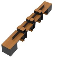 Estação De Trabalho 8 Lugares Tech Office 8 Mesas 6 Armários - Preto E Cedro Preto E Cedro - 3