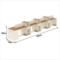 Estação De Trabalho 8 Lugares Tech Office 8 Mesas 6 Armários - Off White E Cedro Off White E Cedro - 2