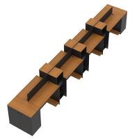 Estação De Trabalho 8 Lugares Tech Office 8 Mesas 6 Armários - Preto E Cedro Preto E Cedro - 3