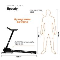 Esteira Elétrica Athletic Speedy 14km/h Motor 4.0 Hpm 120kg Suportados Dobrável Lona Ampla Bivolt