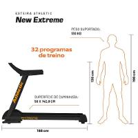 Esteira Elétrica Athletic New Extreme 18km/h Suporta 130kg Inclinação Eletrônica 32 Programas 110V - 5