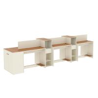 Estação De Trabalho 6 Lugares Office Tech 6 Mesas 4 Armários - Off White E Cedro Off White E Cedro - 3