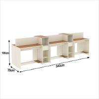 Estação De Trabalho 6 Lugares Office Tech 6 Mesas 4 Armários - Off White E Cedro Off White E Cedro - 2