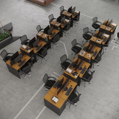 Estação De Trabalho 20 Lugares Office Tech 20 Mesas 16 Armár - Preto E Cedro Preto E Cedro