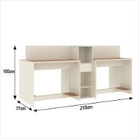 Estação De Trabalho 4 Lugares Office Tech 4 Mesas 2 Armários - Off White E Cedro Off White E Cedro - 2