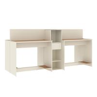 Estação De Trabalho 4 Lugares Office Tech 4 Mesas 2 Armários - Off White E Cedro Off White E Cedro - 3