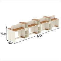 Estação De Trabalho 8 Lugares Tech Office 8 Mesas 6 Armários - Off White E Cedro Off White E Cedro - 2